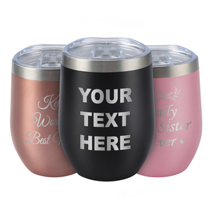 Gobelet à vin isotherme en acier inoxydable personnalisé de 12 oz, tasse à café isolée en forme d'œuf avec couvercle coulissant - Product Image 1