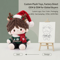 Peluche de chat de Noël personnalisée, jouet en peluche doux, poupée personnalisée, fabricant OEM ODM, directement de l'usine