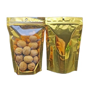 Sacs d'emballage alimentaire <span class=keywords><strong>en</strong></span> <span class=keywords><strong>plastique</strong></span> refermables avec fermeture éclair, personnalisés, avec impression sur le devant, dos <span class=keywords><strong>en</strong></span> aluminium doré transparent - Product Image 6