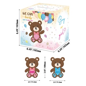 DAMAI <span class=keywords><strong>Boy</strong></span> Girl Baby genere rivela il tema del partito vota l'urna elettorale con giochi di schede elettorali dell'orso bruno per forniture per feste - Product Image 4
