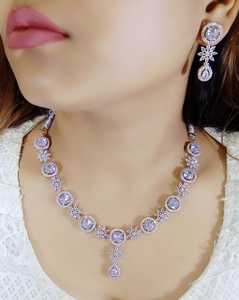 ชุดสร้อยคอเพชรทำด้วยมือเครื่องประดับระดับพรีเมียมแบบอเมริกันชุดหิน CZ สำหรับงานแต่งงานงานหมั้นทุกวันชุดปาร์ตี้จำนวนมาก - Product Image 5