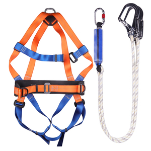 Five-Point High-Altitude Work Harness Complete Polyester Full Body <span class=keywords><strong>Safety</strong></span> Fall Protection Set Double Hook Fall Prevention - Product Image 2