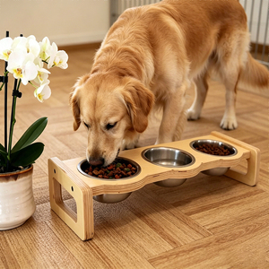 Comedero Elevado <span class=keywords><strong>de</strong></span> Madera Ecológico y Moderno para Perros y Gatos, Diseño Ergonómico que Evita la Tensión del Cuello, Fácil <span class=keywords><strong>de</strong></span> Limpiar - Product Image 2