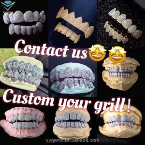 Hiphop Jewelry 925 Sterling <b>Silver</b> Gold Plated Custom Diamond Grillz For Teeth Iced Out VVS D Color Moissanite Grillz for Men - Product Image 6