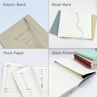 Carnet A5 personnalisable Journal de gestion du temps Planificateur quotidien Couverture souple Liste de tâches Carnet Style imprimé Couverture en cuir thermique