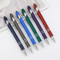 Stylos Métalliques de Luxe Personnalisables avec Logo, 2-en-1, Pointe Bille et Stylet, Toucher Doux, Séchage Rapide, Impression UV, Promotionnels pour Événements de Course/Marche