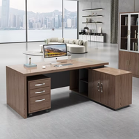 Table de bureau de direction moderne avec mobilier de bureau d'ordinateur extensible en cuir synthétique