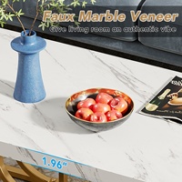 Tribesigns Drop Ship Géométrique Or Cadre Rectangulaire Centre Thé En Bois Moderne De Luxe Faux Marbre Café Tables De Cocktail