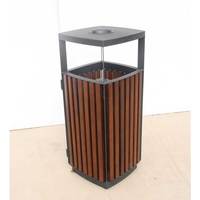 Poubelle publique en bois écologique pour mobilier extérieur, conteneur à déchets de parc, bac à ordures de rue
