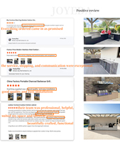 Cuisine extérieure JOYEDA, unité complète résistante aux intempéries, barbecue au gaz intégré, évier, réfrigérateur pour jardin, sur mesure