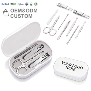 IDEA DE REGALO: Set de Manicura y Pedicura de Acero Inoxidable, 5/6/7 Piezas, Kit de Cuidado Personal para Viaje, con Caja - Product Image 1