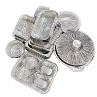 1Lb No.2 Boîte à lunch jetable en aluminium avec couvercle en plastique PET 15x12x5cm Emballage alimentaire de qualité alimentaire