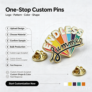 Épinglette personnalisée en émail, lettres colorées, plaqué or, thème estival, certifiée ISO, conception gratuite, faible MOQ, cadeau souvenir, OEM ODM - Product Image 2