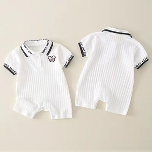 Conjunto de Verano Ligero de una Pieza para Bebés, Diseño Adorable para Niños Pequeños Chaqueta de Bebé de Manga Corta Transpirable de Algodón Puro para Recién Nacido - Product Image 4