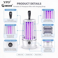 Lampe anti-moustiques LED rechargeable par USB GECKO YPD LITIAN, portable, en plastique écologique, facile à nettoyer