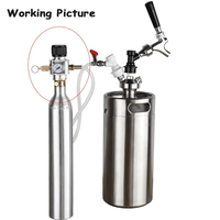 Régulateur de CO2 pour eau gazeuse 0-90 PSI avec valve de décharge et kit de ligne de gaz à raccord rapide pour la fabrication de bière, de vin et d'eau gazeuse