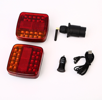 Kit de Feux de Remorque Magnétiques Sans Fil 12V/24V, Feux Stop/Clignotants/Arrière Étanches IP65, Certifié E-mark/DOT