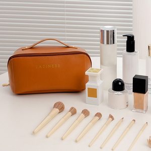 Wholesale Oem Custom <strong>Large</strong> <strong>Capacity</strong> <strong>Travel</strong> <strong>Cosmetic</strong> <strong>Bags</strong> Outdoor Portable Pu Leather Zipper Makeup <strong>Bag</strong> for Washing Beauty - Product Image 6