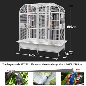 Jaula de Metal Extra <span class=keywords><strong>Grande</strong></span> para Cría de Loros, de Acero Inoxidable de Alta Calidad, con Bandeja Metálica (Modelo G-01), para Loros y Cacatúas - Product Image 4