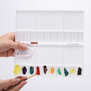 Palette en plastique pour peinture <span class=keywords><strong>acrylique</strong></span> liquide, huile et aquarelle avec couvercle - Product Image 1