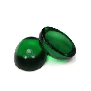 xygems wholesale loose gemstones 7x9mm oval shape cabochon flat bottom jade glass stone