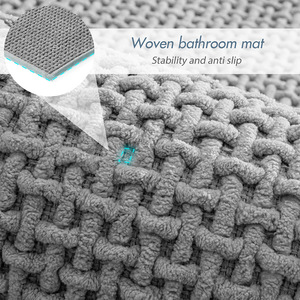 Alfombra de Baño de Chenilla Rectangular, Color Sólido, Absorbente, Antideslizante, para Uso Doméstico - Product Image 2