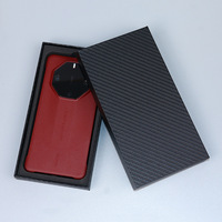 Boîte d'emballage cadeau pour téléphone portable en carton rigide noir mat, biodégradable, recyclable, impression quadricolore