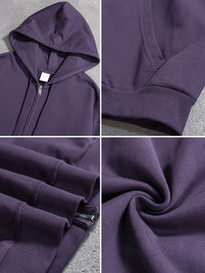 Sudadera con Capucha Juvenil Informal Holgada de Algodón Puro 440G, Marca Personalizada W24118, Otoño 2025, con Cremallera, ODM - Product Image 2