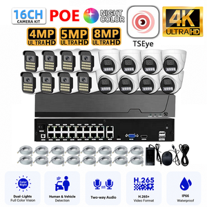 Tseye ชุดระบบกล้องวงจรปิด4K 16CH POE 8MP 4MP 5MP กันน้ำได้ IP66ระบบกล้องวงจรปิดตรวจตราเฝ้าระวัง - Product Image 1