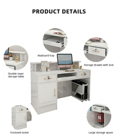 Comptoir de Caisse Blanc pour Magasin de Détail, Bureau de Réception en MDF pour Boutique