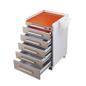 प्लेट दंत चिकित्सा क्लिनिक संयोजन कैबिनेट पोर्टेबल मोबाइल दंत कैबिनेट 5 बैरल दराज के साथ ग्लास - Product Image 3