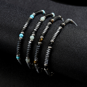 Bracelet classique unique et tendance en shungite, perles créatives en pierre naturelle, bijoux unisexes de luxe en acier inoxydable, vente en gros - Product Image 6