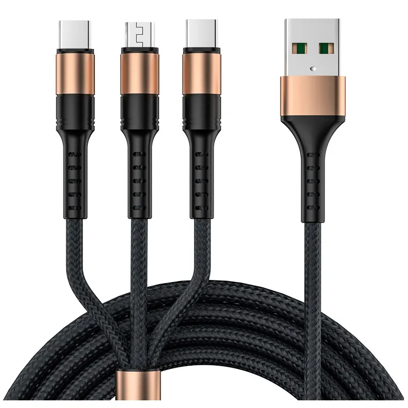 3in1 Data USB Cable for iPhone Fast Charger Charging Cable For Android phone type c xiaomi huawei Samsung Charger Wire For iPad