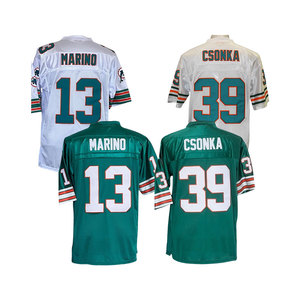 Maglia da Football Americano Stile Rétro All'Ingrosso a Basso Prezzo di Miami con Cuciture, #13 Dan Marino, #39 Larry Csonka - Product Image 4