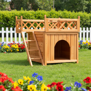 Casa de Perro de Madera para Exteriores, Ecológica, Reciclable, Simple y Moderna, para Perros Pequeños, Resistente a la Intemperie, con Techo de Madera y <span class=keywords><strong>Terraza</strong></span> - Product Image 6