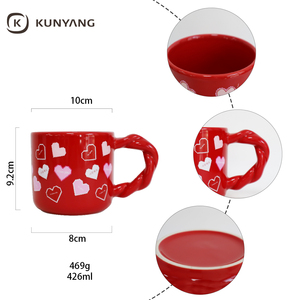 Taza <span class=keywords><strong>de</strong></span> Café Roja con Diseño <span class=keywords><strong>de</strong></span> Corazones Blancos y Rosas, Regalo para el Día <span class=keywords><strong>de</strong></span> San Valentín, Taza <span class=keywords><strong>de</strong></span> Té <span class=keywords><strong>de</strong></span> Porcelana con Tema <span class=keywords><strong>de</strong></span> Amor, Tazas <span class=keywords><strong>de</strong></span> Cerámica con Logotipo Personalizado - Product Image 4