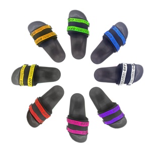 Cinese di autunno di Tendenza di Modo di fantasia disegno piatto delle donne a buon mercato nero cuneo soffici calzature su misura da spiaggia all'aperto scivolo slipper - Product Image 1
