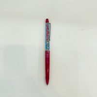 Stylo bille liquide vert à huile avec insert personnalisé en PVC, logo flottant personnalisé, souvenir promotionnel publicitaire