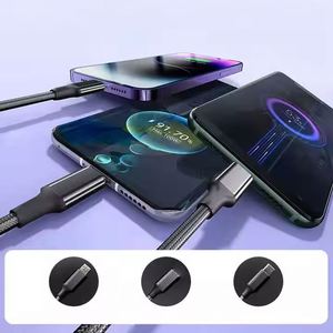 3-In-1 Multi-Function Fast Charging Keychain Usb <b>Charger</b> Cable With Led Luminous Logo Wholesale Custom Promotional Gifts - Product Image 5