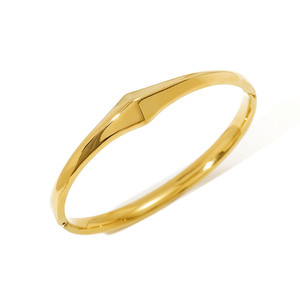 Elegant Minimalist 18K Gold Plated Geometric Bangle | <strong>Abstract</strong> <strong>Design</strong> Women's Luxury <strong>Jewelry</strong> Collection - Product Image 5
