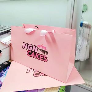 Customized Logo Design Luxury Gift Shopping Bag for Clothing White Cardboard <b>Paper</b> <b>Packaging</b> Ribbon Handle Custom Color - Product Image 4