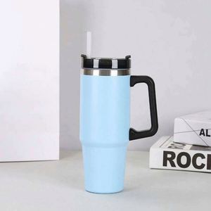 Stainless Steel Cup for Adults, 30Oz Thermal Insulation Cup <b>With</b> Modern Design <b>Straw</b> - Product Image 3