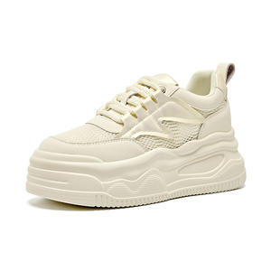 Chaussures décontractées polyvalentes pour femmes, à semelle épaisse, respirantes en maille, plateforme rehaussante, style rétro tendance - Product Image 1