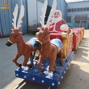 רכיבה חדשה בלונה פארק לילדים רכבת חשמלית קטנה חג המולד סנטה קלאוס מיני מסלול רכבת נסיעות ילדים