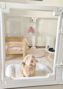 Accessoire moderne à puce unique pour petits chiens Bouton de <span class=keywords><strong>cage</strong></span> de clôture en acrylique transparent pour animaux de compagnie Utilisation domestique intérieure pour chats en plastique - Product Image 6