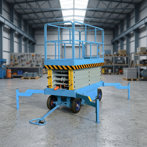 Plateforme de travail en hauteur à ciseaux certifiée CE ISO KCCL, élévateur hydraulique 4-16m, capacité 300-800kg, mobile, pour la construction, bleu - Product Image 1