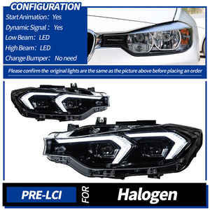 Faros Delanteros para <span class=keywords><strong>BMW</strong></span> Serie 3 F30 2012-2019, Estilo G20, Carcasa Negra, Doble Gancho, Luces LED DRL, Proyector - Product Image 5