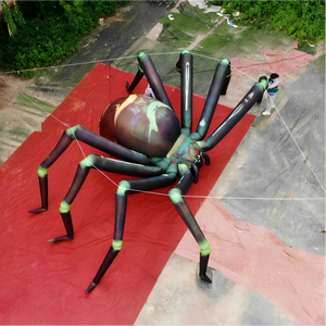 Araña Inflable Negra Gigante para Halloween, Araña Inflable Espeluznante para Decoración de Paredes de Centros Comerciales con Temática de Terror - Product Image 2