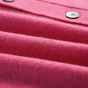 <span class=keywords><strong>Cardigan</strong></span> in Lana / Cashmere per Donna, Maglia Fine 12GG, Morbido e Caldo, Rosa, Puro Lana, con Bottoni, Lavorato a Maglia - Product Image 6