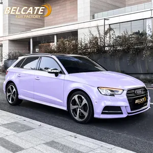 Фабрика BELCATE, оптовая продажа, Премиум фиолетовая упаковка, без пузырьков, меняющая цвет, клейкая виниловая пленка, наклейки для кузова автомобиля